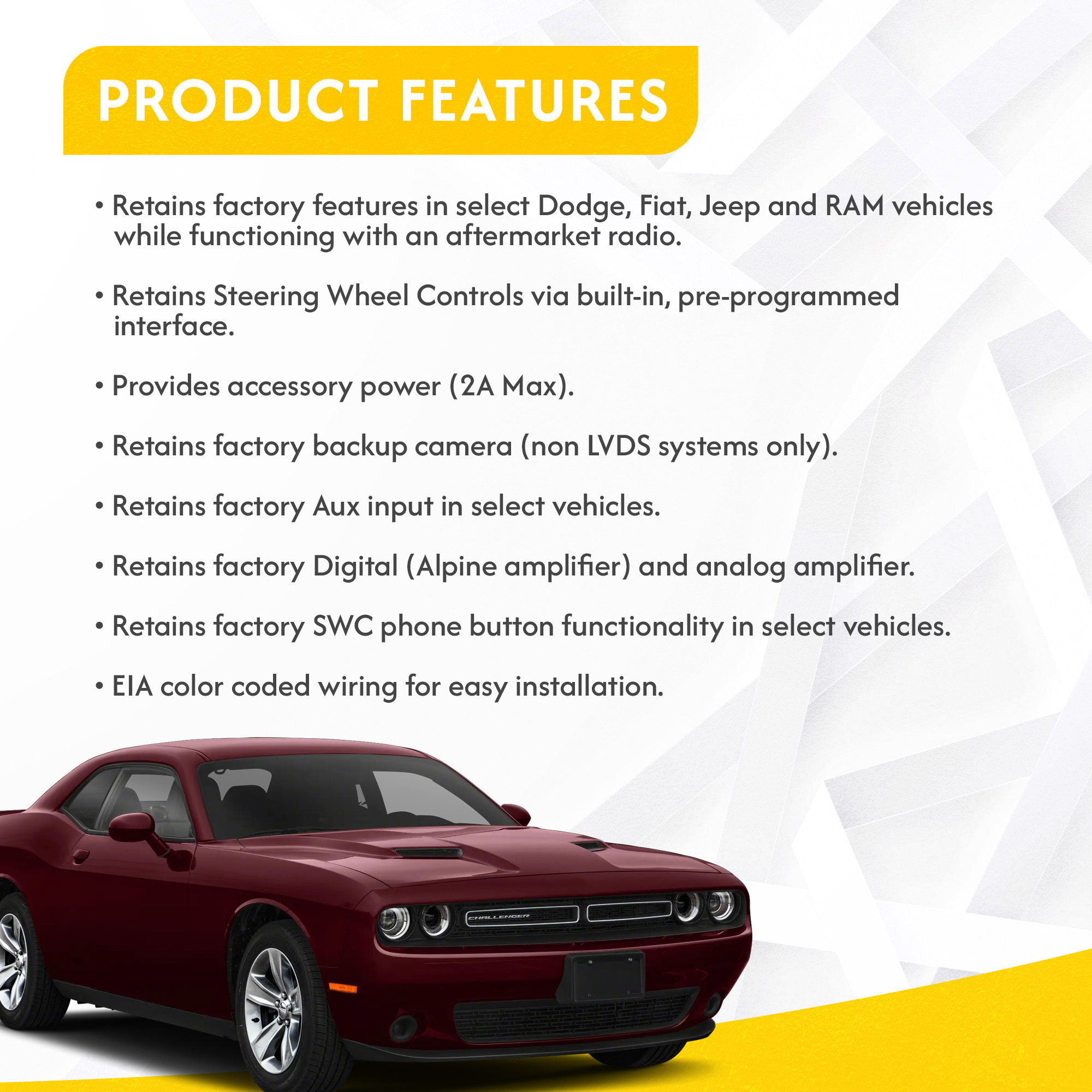 thumbnail image 2 of Crux SWRCR-59 Stereo Installation Interface – Retain Steering Wheel Controls – 05-15 Chrysler/Dodge/Jeep/VW 2 of 6